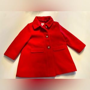 NWT Toddler Girls Red Pea Coat/ Dress Coat